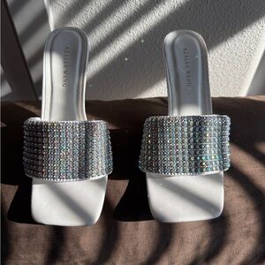 Azalea White and Silver Embellished Heels